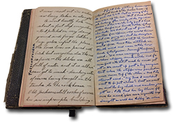 two pages in George Henry Hambley's handwritten diary